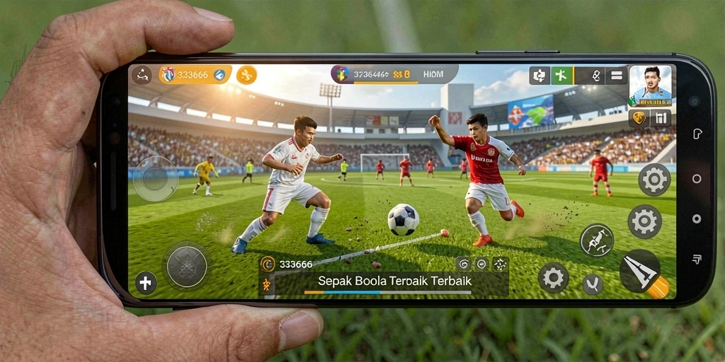 Tampilan gameplay seru dalam game sepak bola 333666.