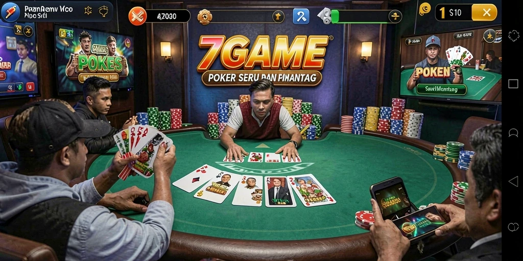 Tampilan gameplay Poker yang menarik di 7GAME.