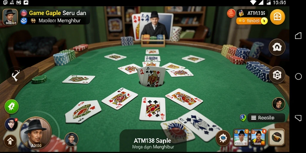 Screenshot utama gameplay Gaple ATM138 dengan tampilan menarik.