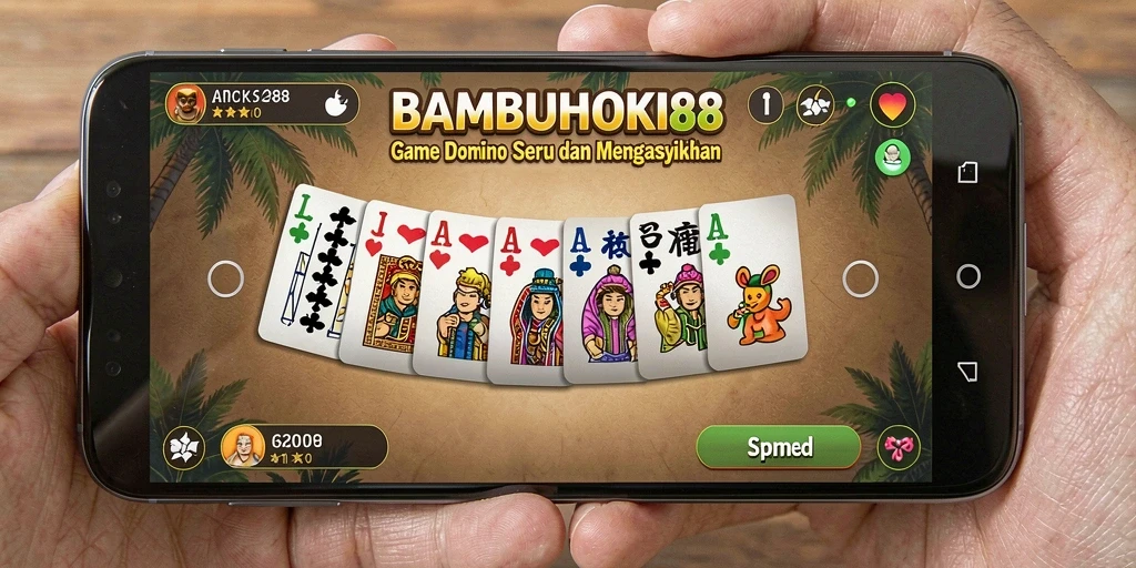 Tampilan seru dari gameplay Domino di BAMBUHOKI88.