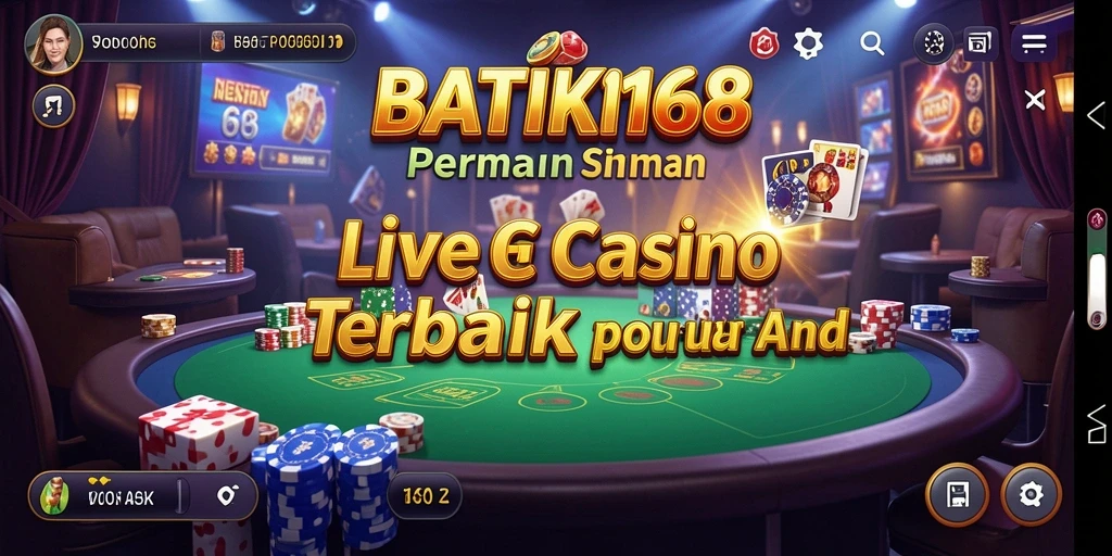 Screenshot gameplay Live Casino di BATIK168 menampilkan dealer profesional dan permainan yang dinamis.
