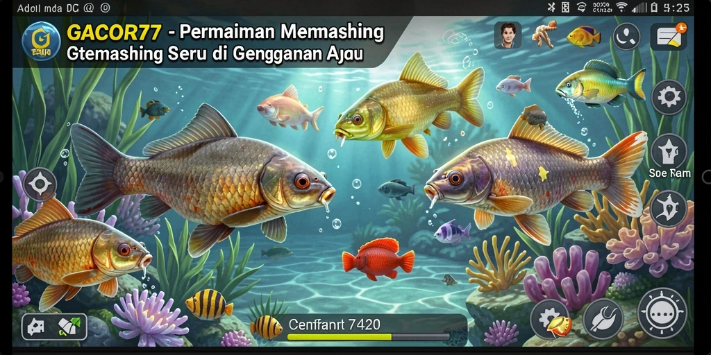 Tampilan gameplay GACOR77 dengan aksi memancing yang seru dan menantang.