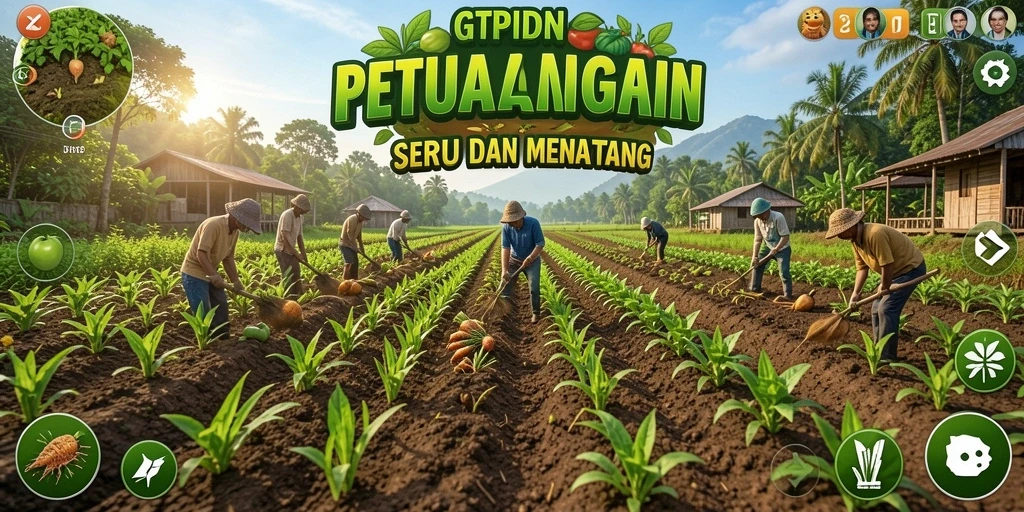 Screenshot GTPIDN menampilkan suasana ladang yang subur dan aktif.