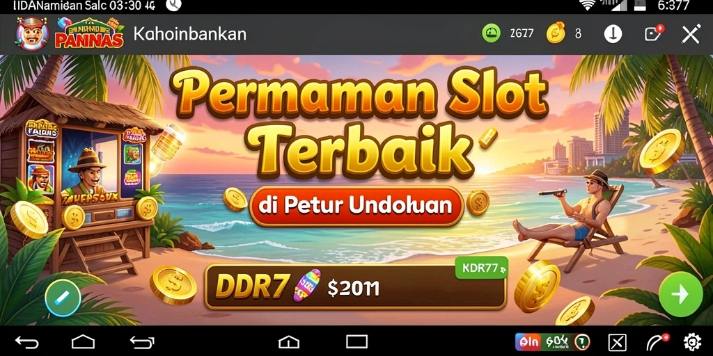 Tangkapan layar gameplay IDR77 yang memukau dengan tema slot menarik.