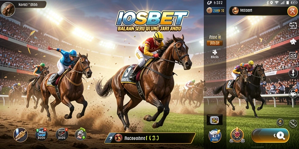Tampilan gameplay balapan yang seru dan mendebarkan.