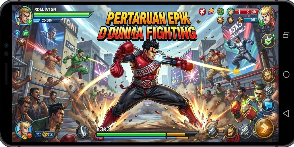 Tampilan menarik dari gameplay pertarungan K3K3 yang seru.