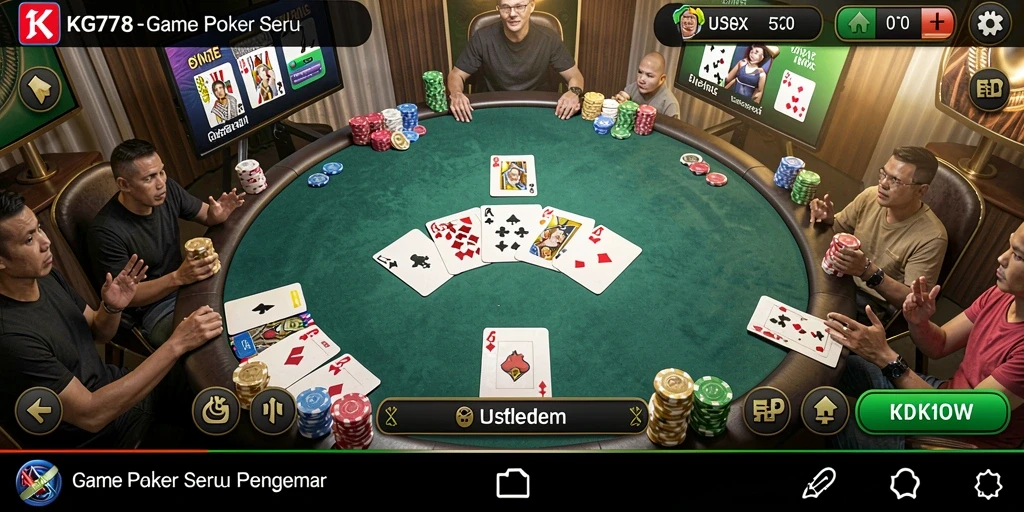 Tampilan gameplay Poker yang mendebarkan di KG778.