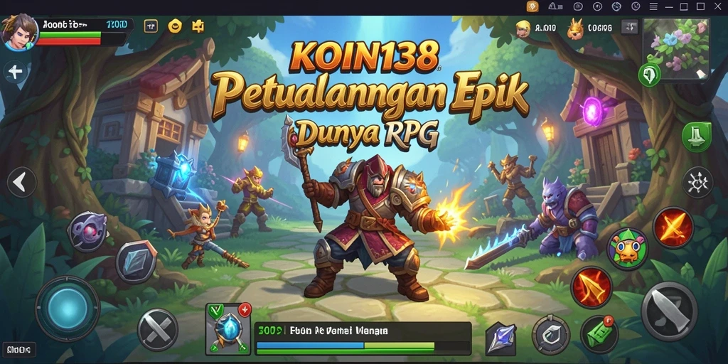 Gameplay RPG KOIN138 yang menampilkan pertarungan seru dan karakter unik.