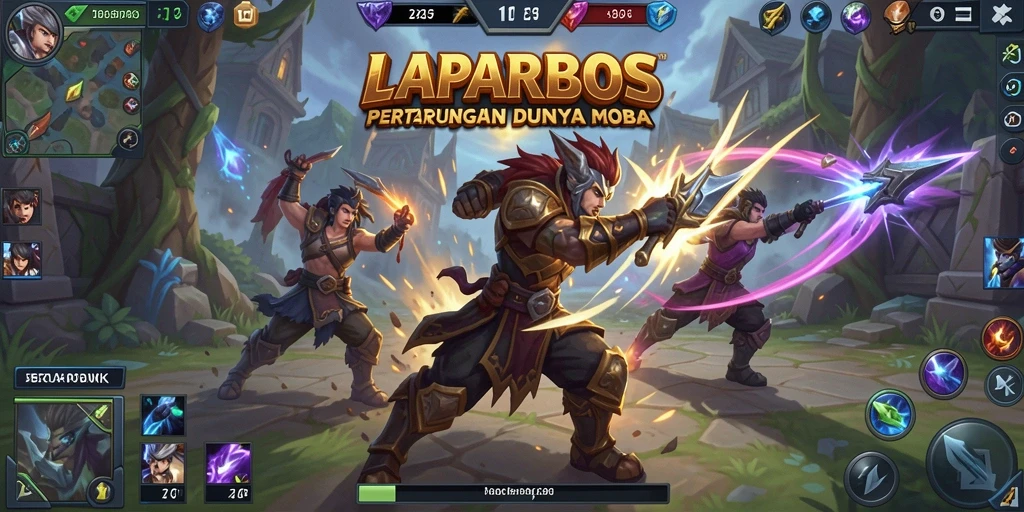 Tampilan epik dari pertarungan MOBA di LAPARBOS.