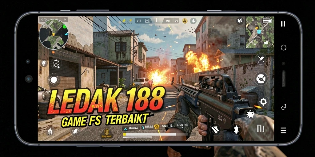Tampilan gameplay mendebarkan di LEDAK188 dengan aksi tembak-menembak yang seru.