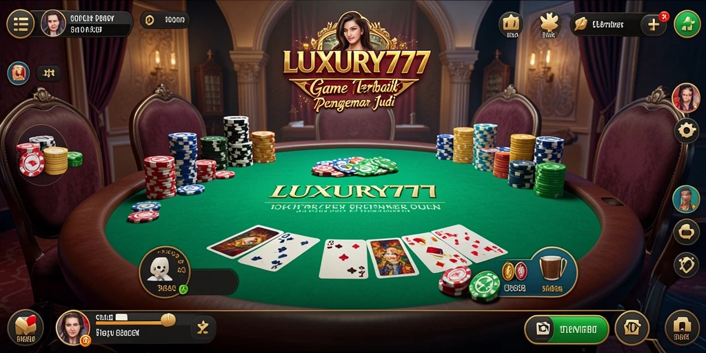 Tampilan antarmuka permainan Poker yang menarik dan interaktif.
