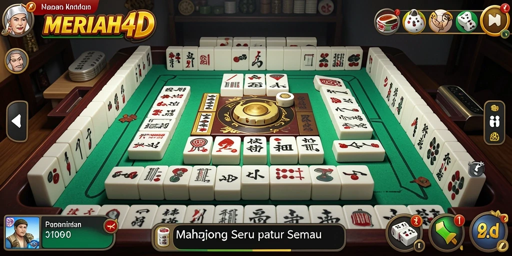 Tampilan gameplay Mahjong seru di MERIAH4D dengan desain menarik.