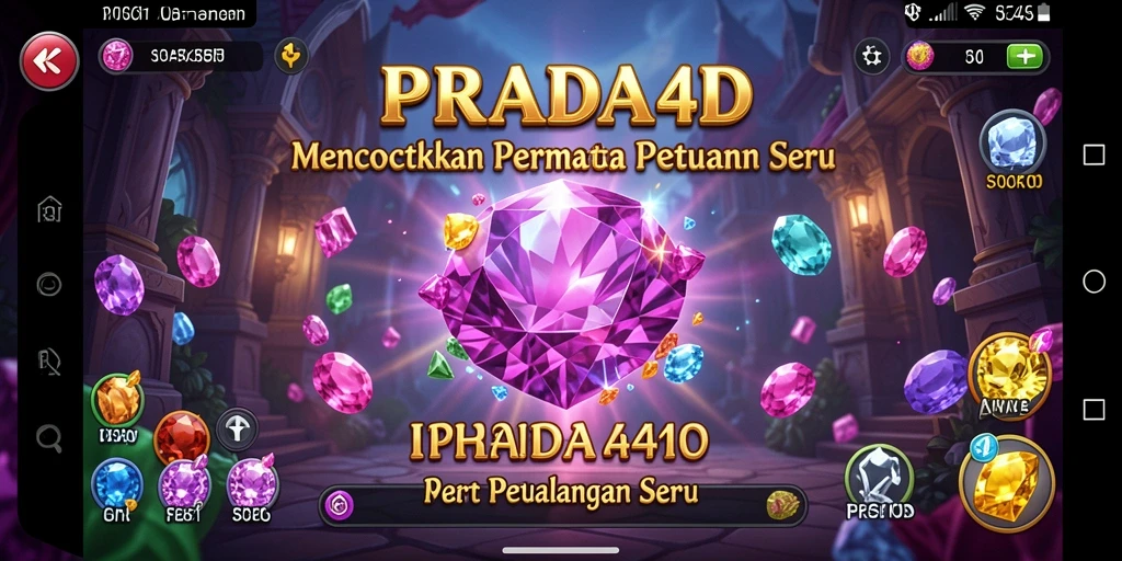 Gameplay seru mencocokkan permata dalam PRADA4D.
