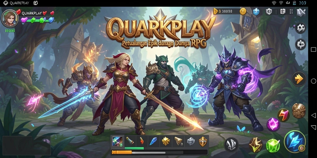 Tampilan gameplay seru dan mengesankan dalam QUARKPLAY.