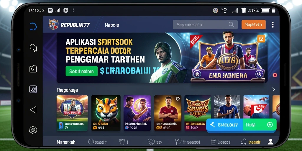 Tampilan utama gameplay menarik pada aplikasi Sportsbook REPUBLIK77.