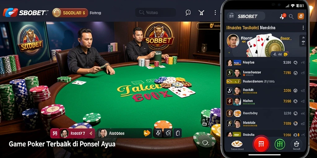 Tampilan gameplay poker SBOBET yang mengasyikkan dan interaktif.