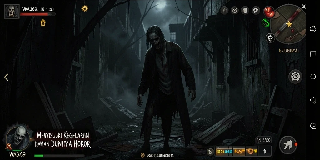 Menampilkan suasana gelap dan horor dalam gameplay WA369.
