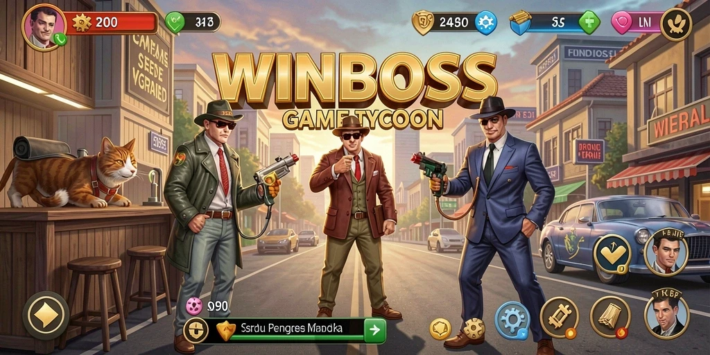 Gameplay seru WINBOSS yang menampilkan interaksi bisnis.